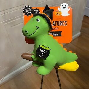 Fringe Latex  Spooky  One Wicked Wish Creatures Dog Toy Dinosaur 7”  W/Squeaker